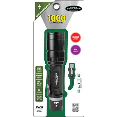 Police Security Trac Tact Flashlight 1000 Lumen  with UV