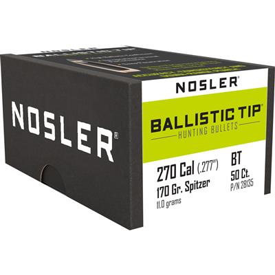 Nosler Ballistic Tip Hunting Bullets .270 Cal. 170 gr. Spitzer Point 50 pk.