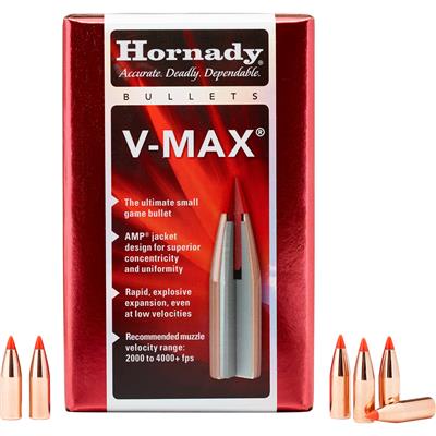 Hornady V-Max Bullets 22 Cal. .224 53 gr. V-Max 100 Box